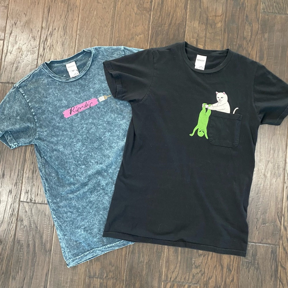 Ripndip Lord Nermal Alien T Shirt & Bob Ross T Shirt - AS - Skate Streetwear